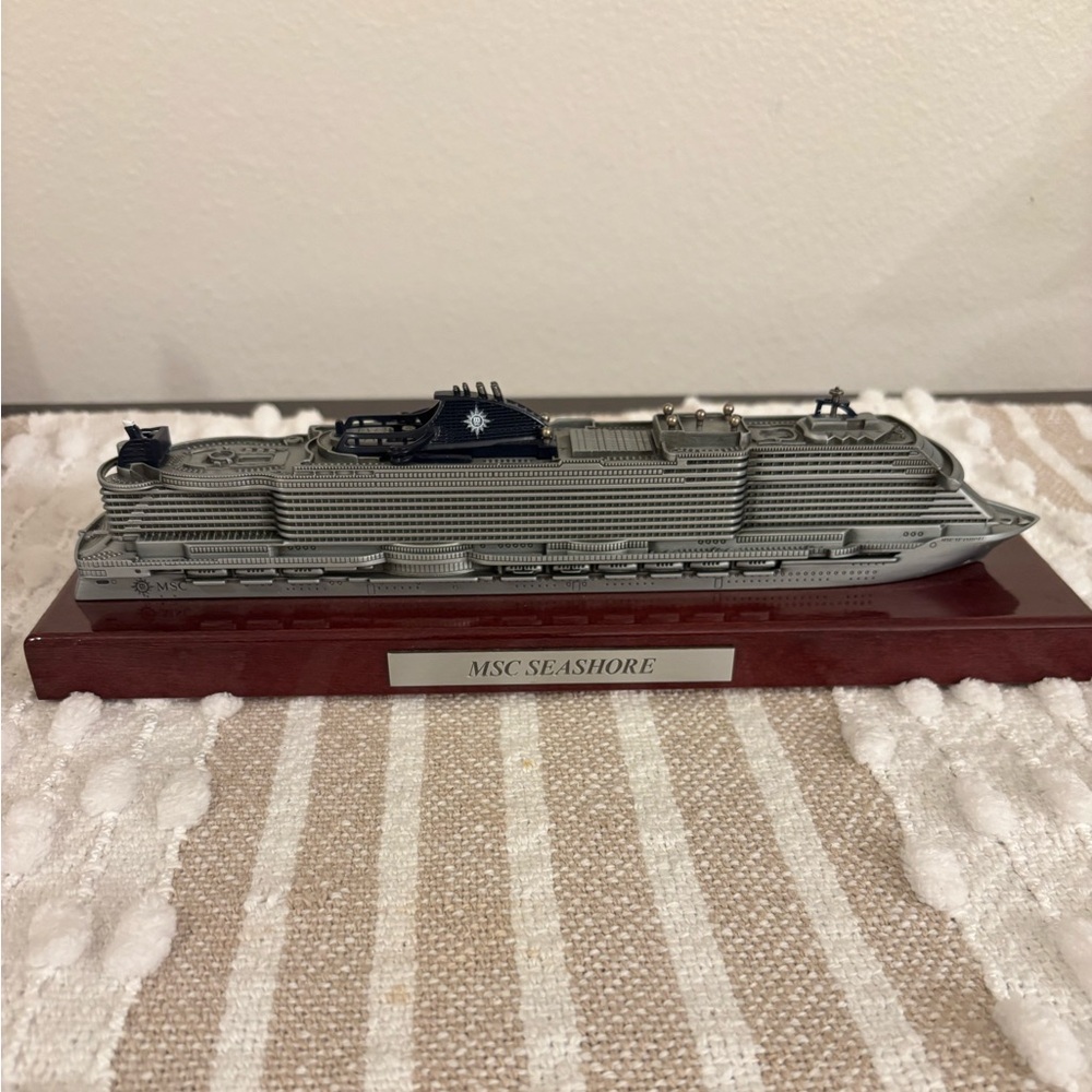 MSC SEASHORE Cruise Ship Metal on Wood Model